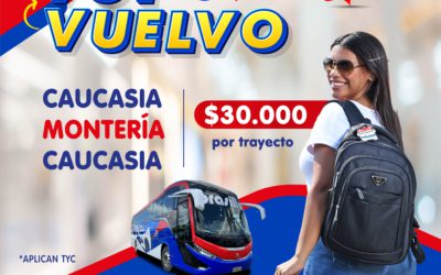 Promo voy y vuelvo Caucasia – Montería – Caucasia